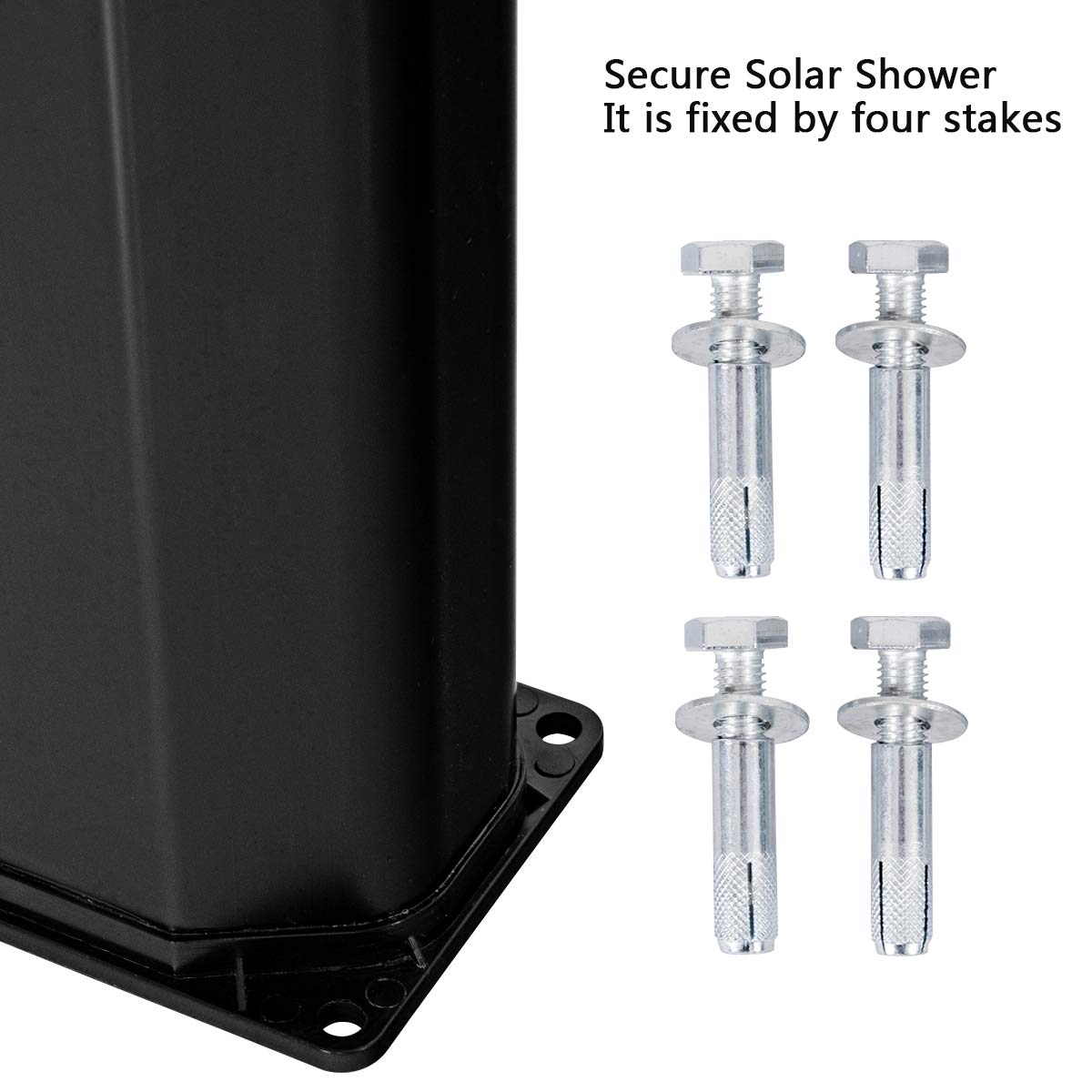 7.2Ft 9.3 Gallon 2-Section Solar Heated Shower W/Shower