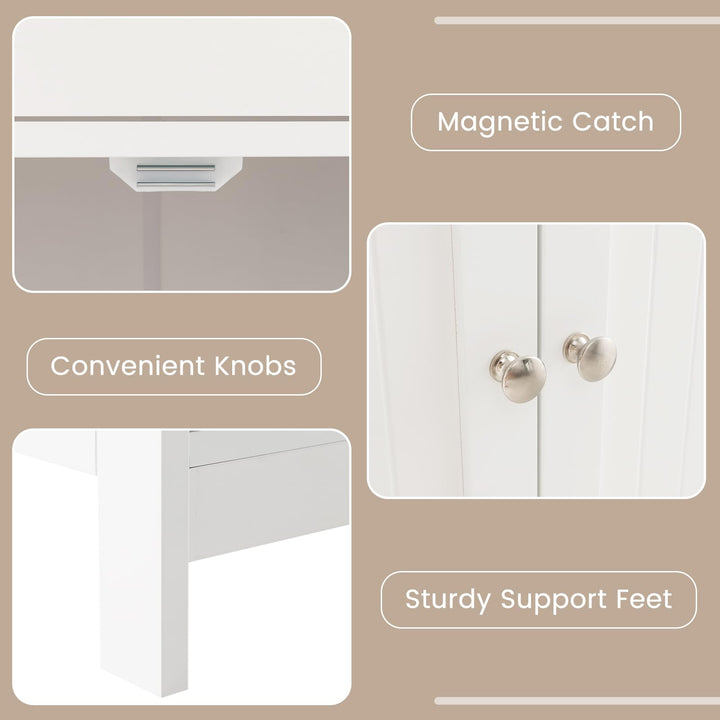 Giantex Bathroom Storage Cabinet with Drawer - Floor Cabinet w/ 3 Open Shelves