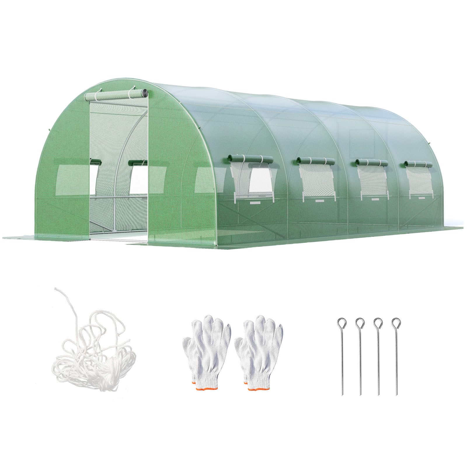 Giantex Greenhouse, 20 x 10 x 6.6 FT Large Walk in Greenhouse Outdoor