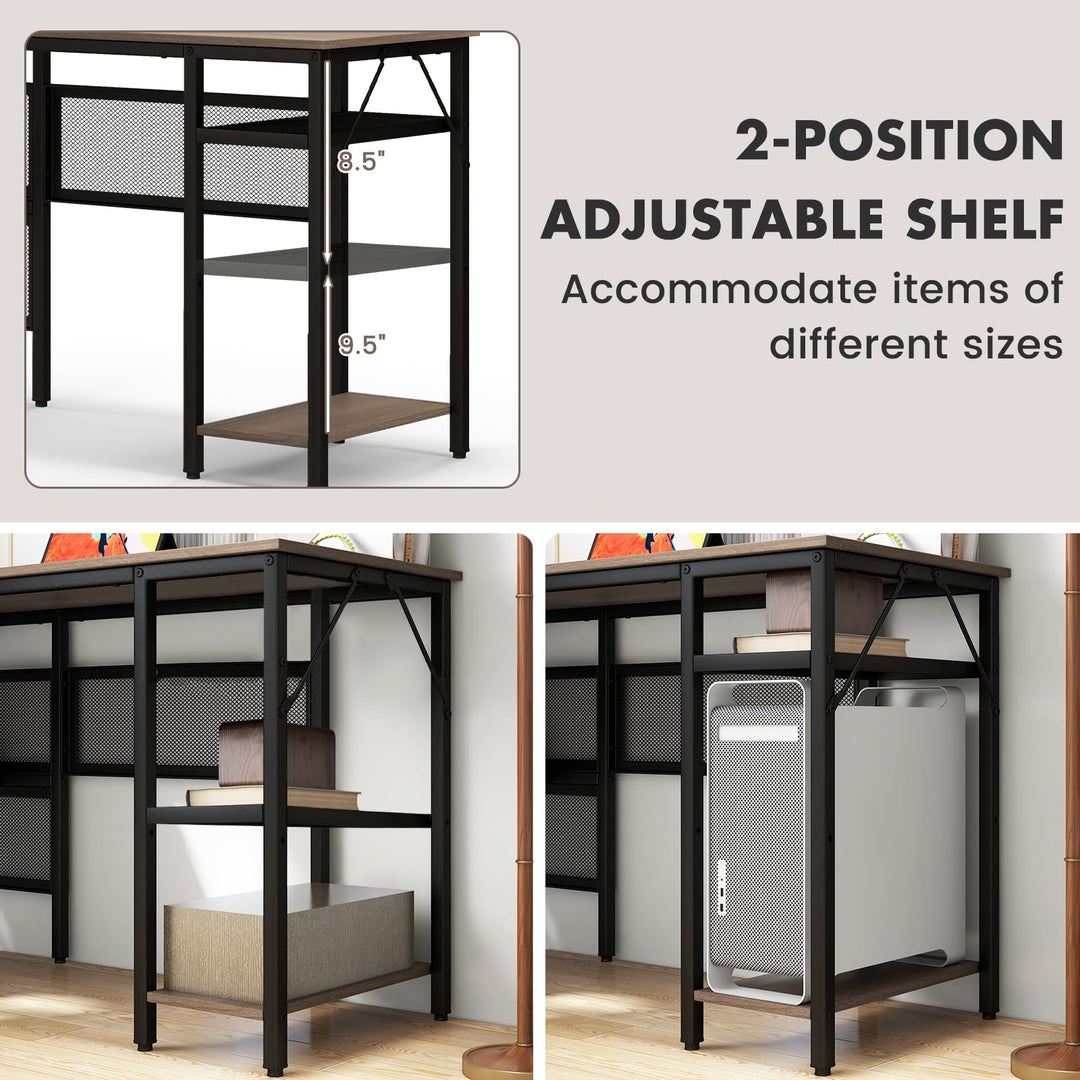 Giantex L Shaped Desk with Power Outlets & USB Ports