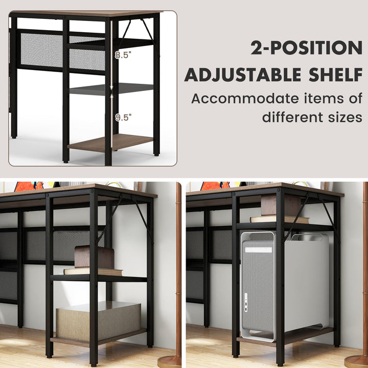 Giantex L Shaped Desk with Power Outlets & USB Ports