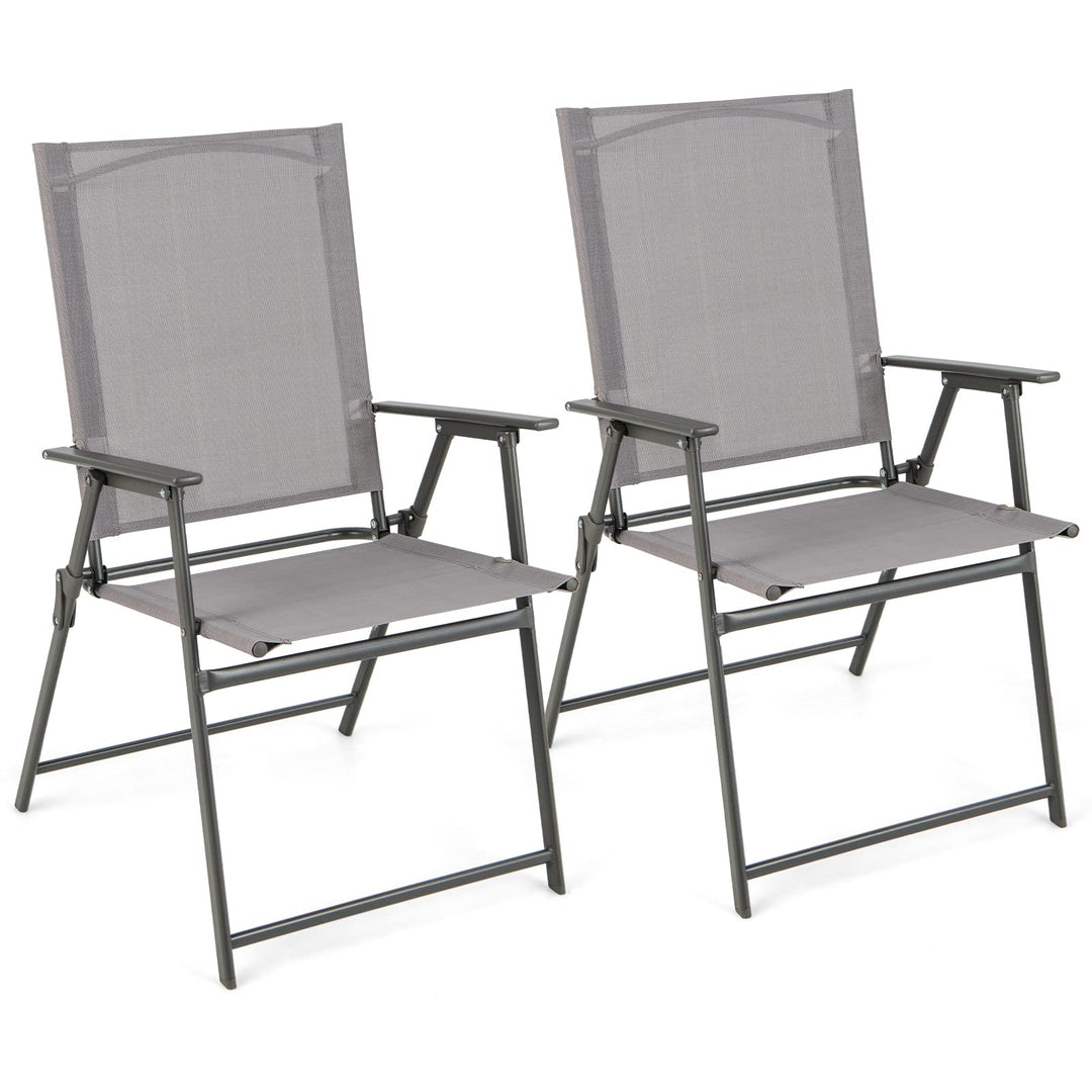 Patio Folding Chairs Set - Giantex
