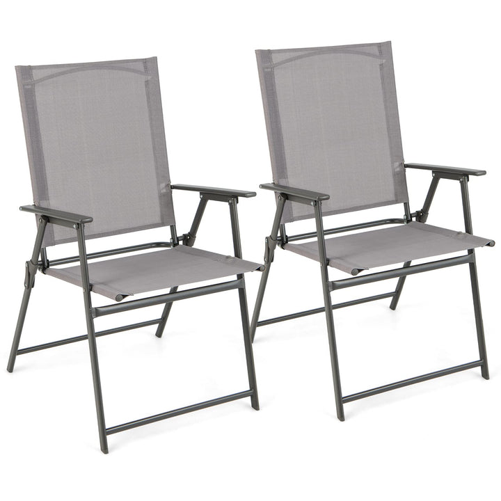 Patio Folding Chairs Set - Giantex