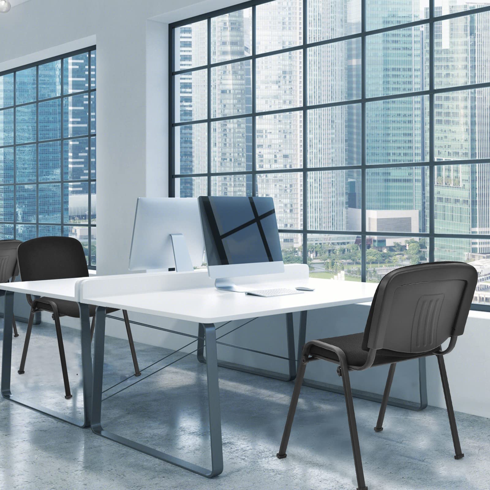 Set of 5 Conference Chair Elegant Design Stackable Office
