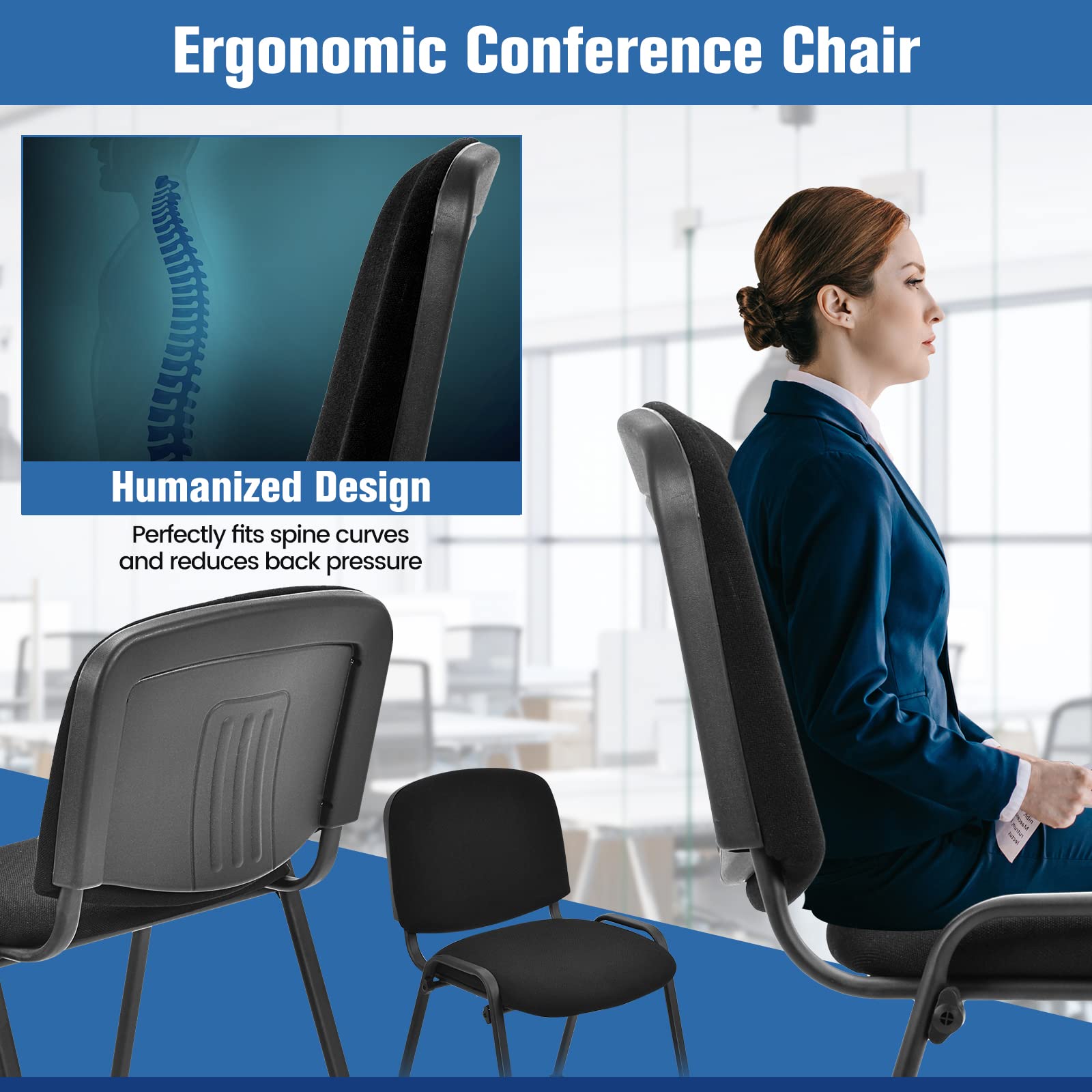 Conference Chair Elegant Design Stackable Office