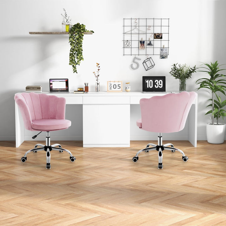 Giantex Velvet Office Desk Chair Pink
