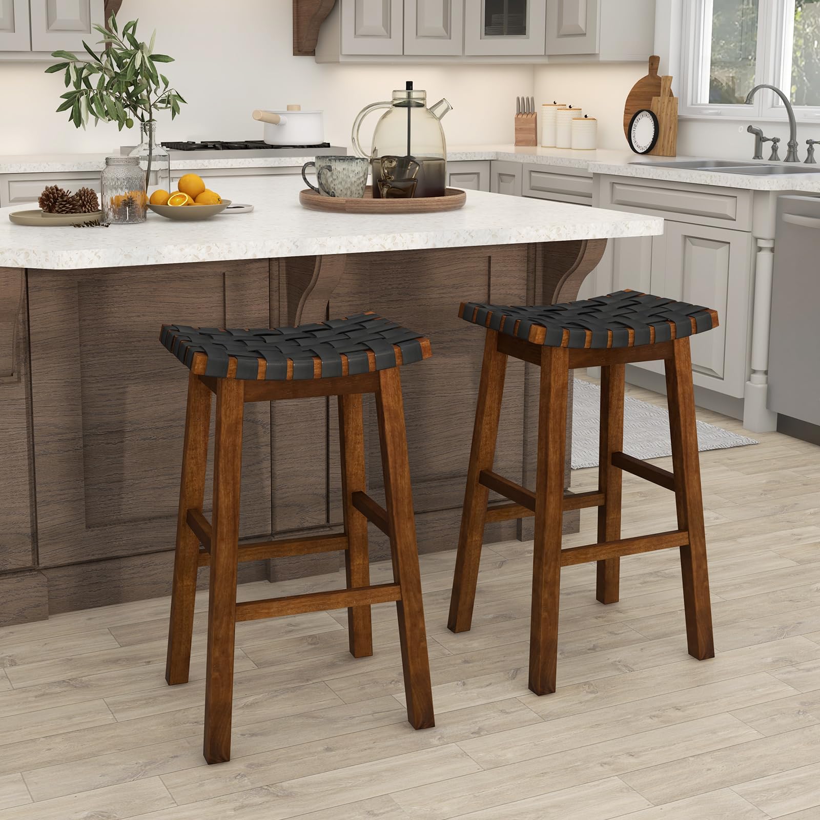 Giantex Woven Saddle Stools Set of 2