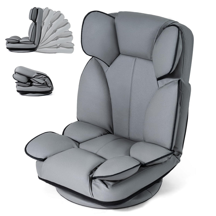 Giantex 360° Swivel Floor Gaming Chair with 6-Position Adjustable Backrest &amp; Sponge Filling