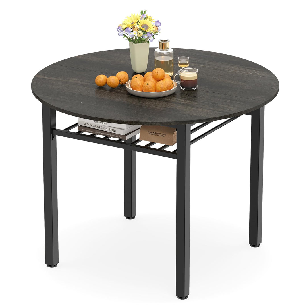Giantex Dining Table for 2-4 with Storage Shelf &amp; Metal Frame