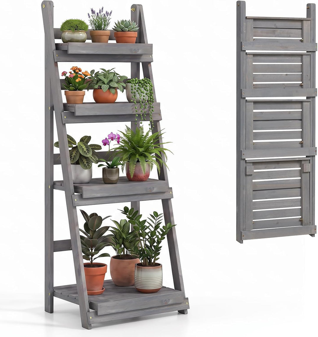 GIANTEX Foldable Wooden Plant Stand