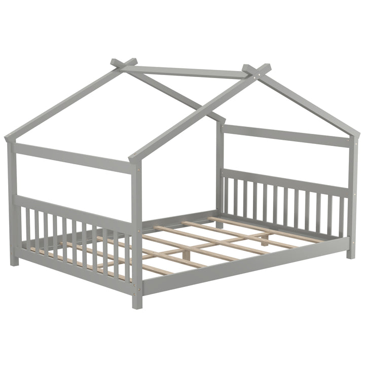 Giantex House Bed Twin, Solid Wood Kids House Bed with Roof
