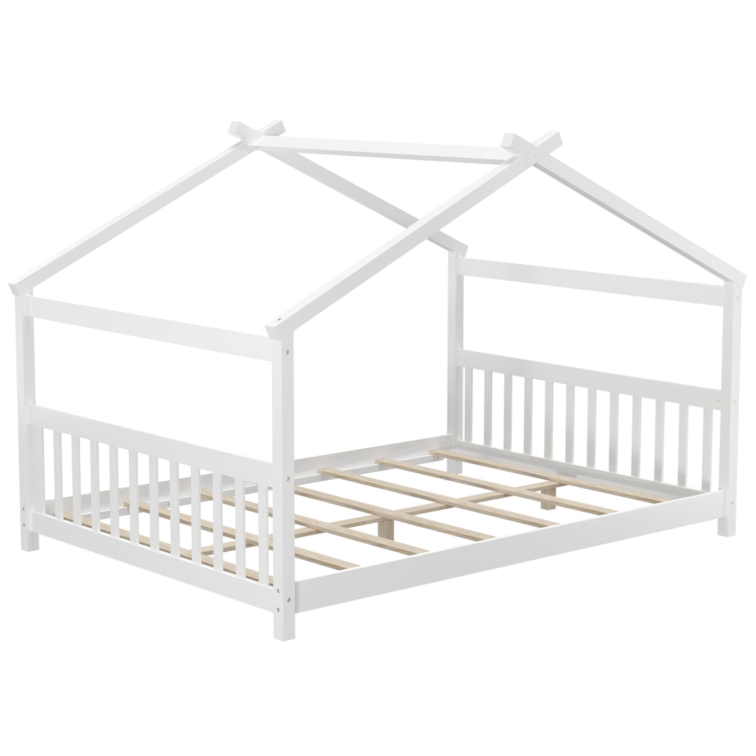 Giantex House Bed Twin, Solid Wood Kids House Bed with Roof