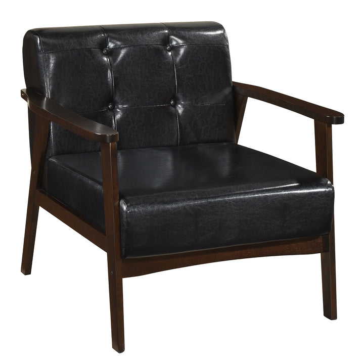 Giantex Mid Century Modern Accent Chair, Upholstered Tufted Armchair with Solid Rubber Wood Frame