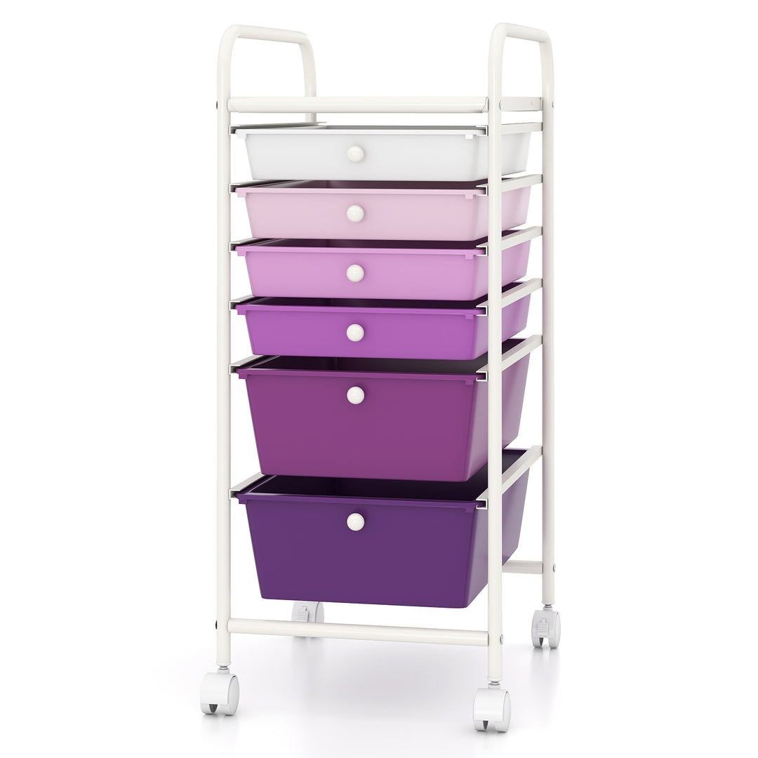 Giantex 6 Storage Drawer Cart Rolling Organizer Cart for Tools