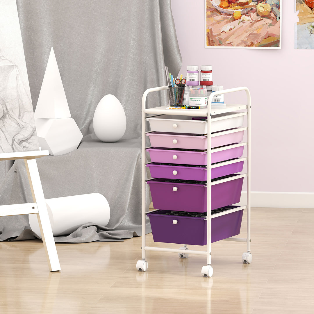 Giantex 6 Storage Drawer Cart Rolling Organizer Cart for Tools