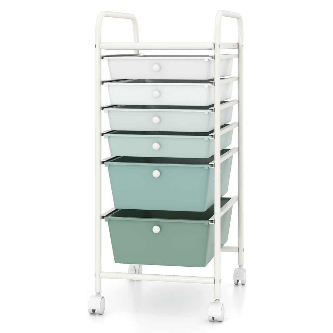 Giantex 6 Storage Drawer Cart Rolling Organizer Cart for Tools