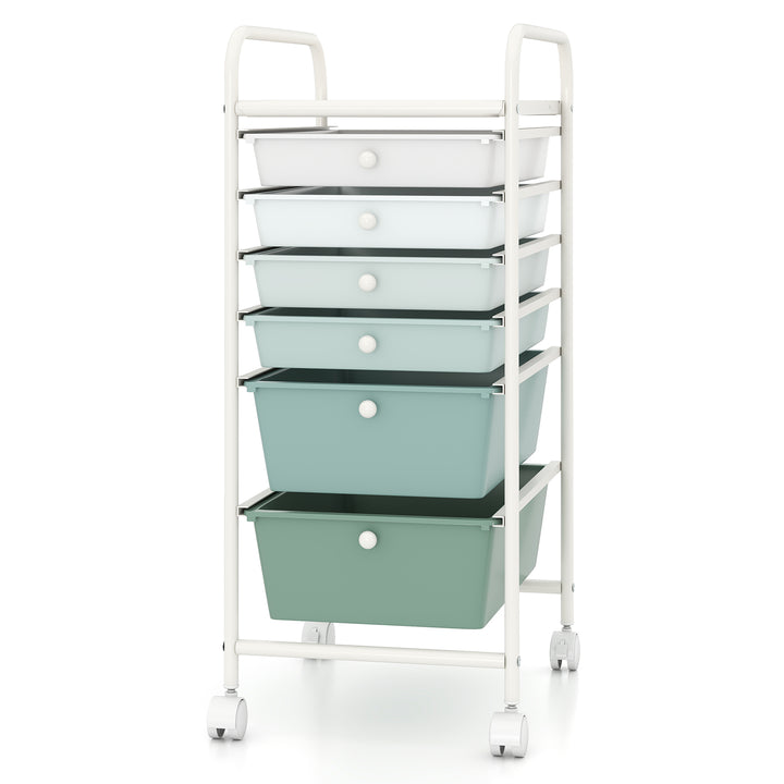 Giantex 6 Storage Drawer Cart Rolling Organizer Cart for Tools