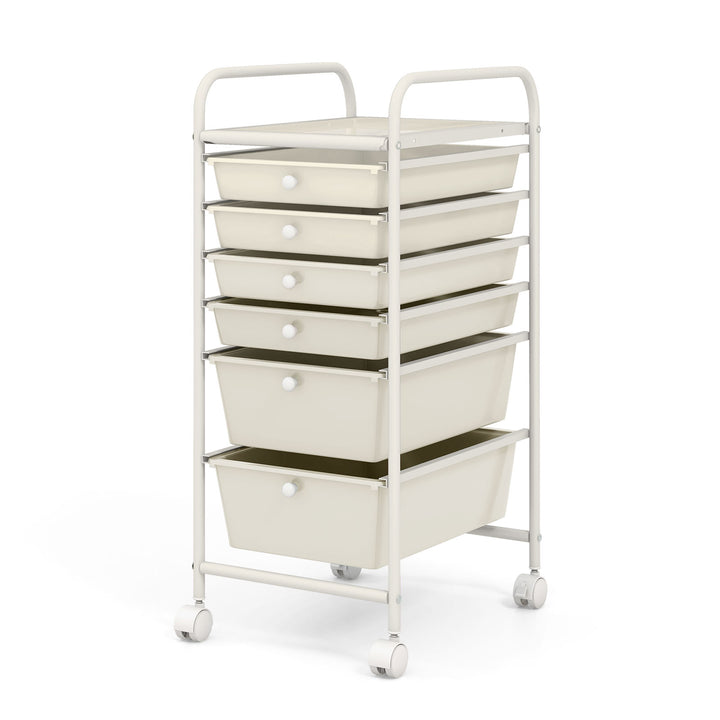 Giantex 6 Storage Drawer Cart Rolling Organizer Cart for Tools