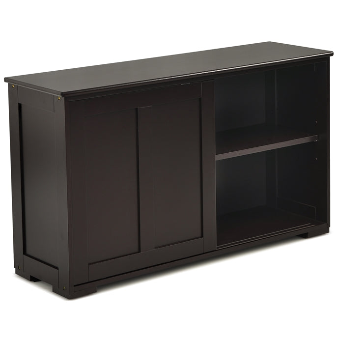 Giantex Buffet Cabinet with Storage, Coffee Bar Wine Cabinet, Farmhouse Sideboard w/Sliding Door
