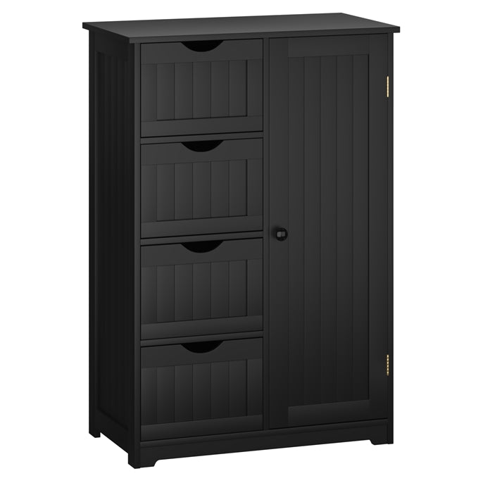 Giantex Bathroom Floor Cabinet Wooden with 1 Door & 4 Drawer