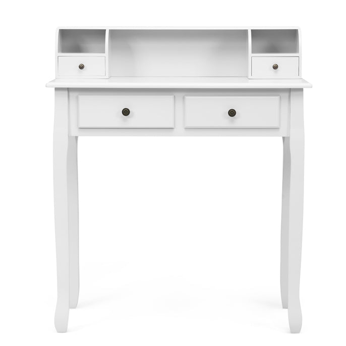 Writing Desk with 4 Drawers, Removable Floating Organizer