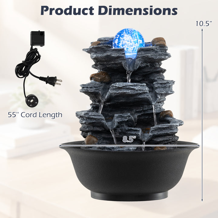 Giantex Tabletop Water Fountain with LED Lights