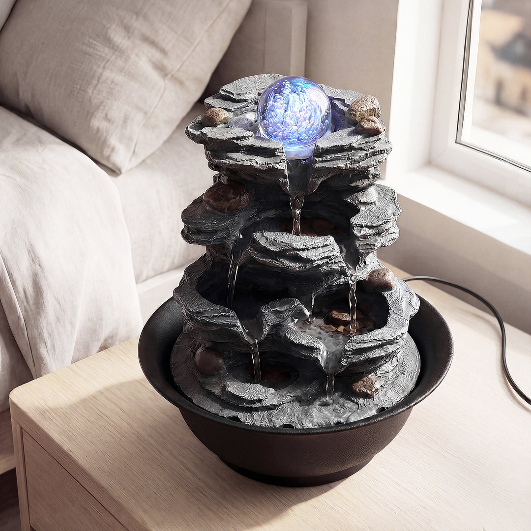Giantex Tabletop Water Fountain with LED Lights