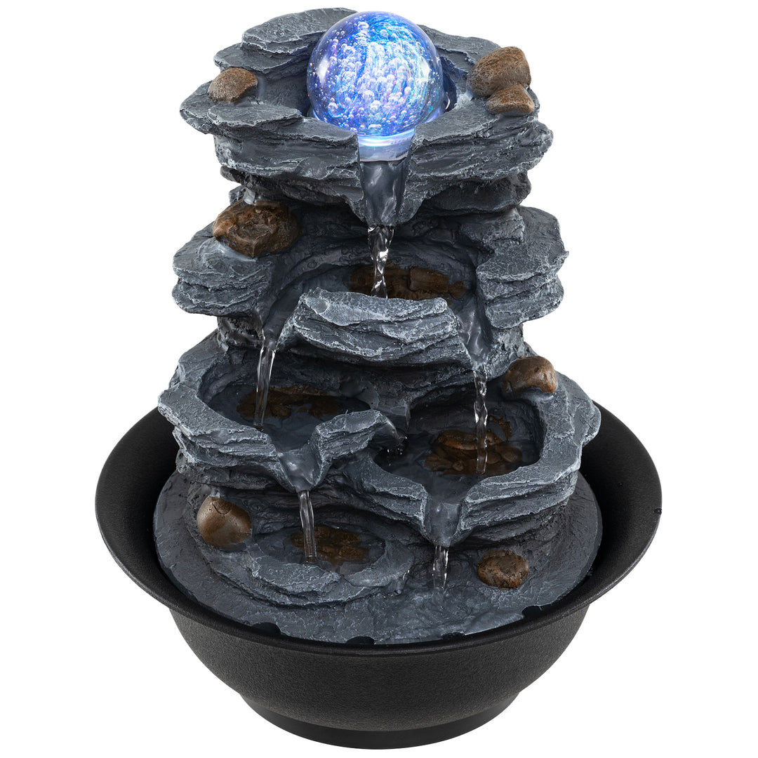 Giantex Tabletop Water Fountain with LED Lights