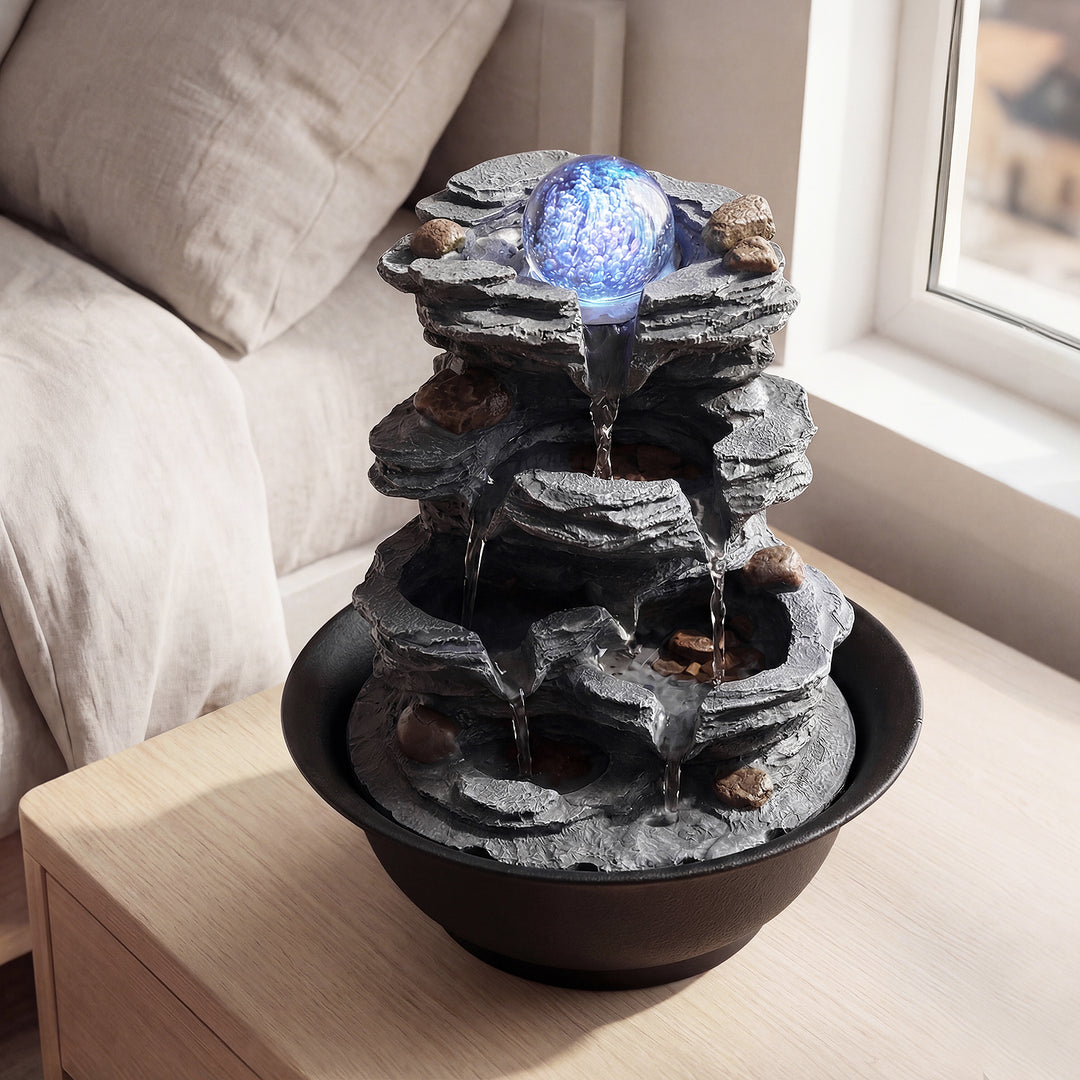 Giantex Tabletop Water Fountain with LED Lights
