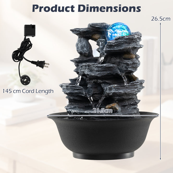 Giantex Tabletop Water Fountain with LED Lights