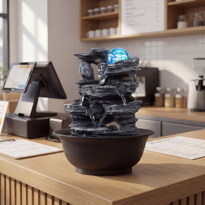 Giantex Tabletop Water Fountain with LED Lights