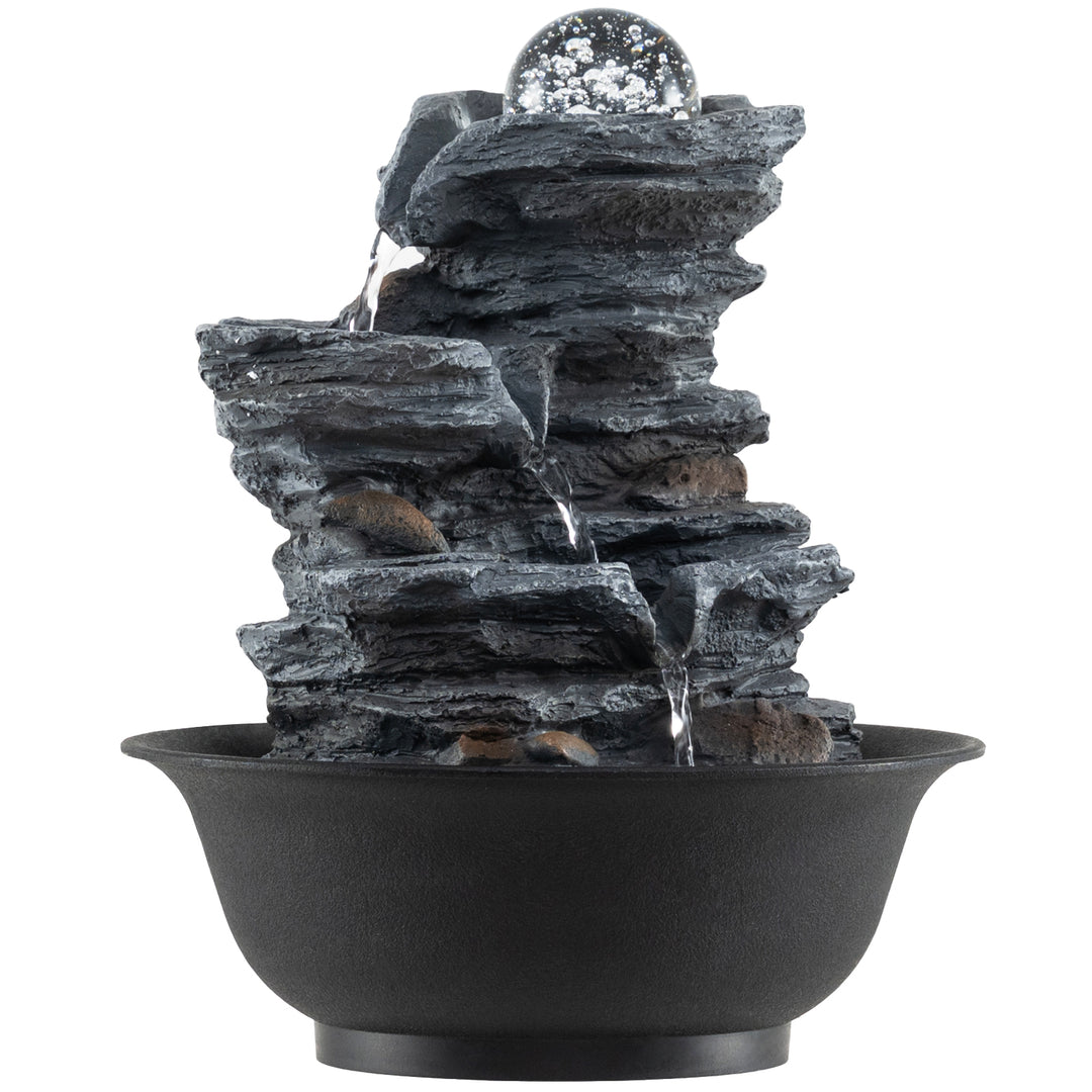 Giantex Tabletop Water Fountain with LED Lights