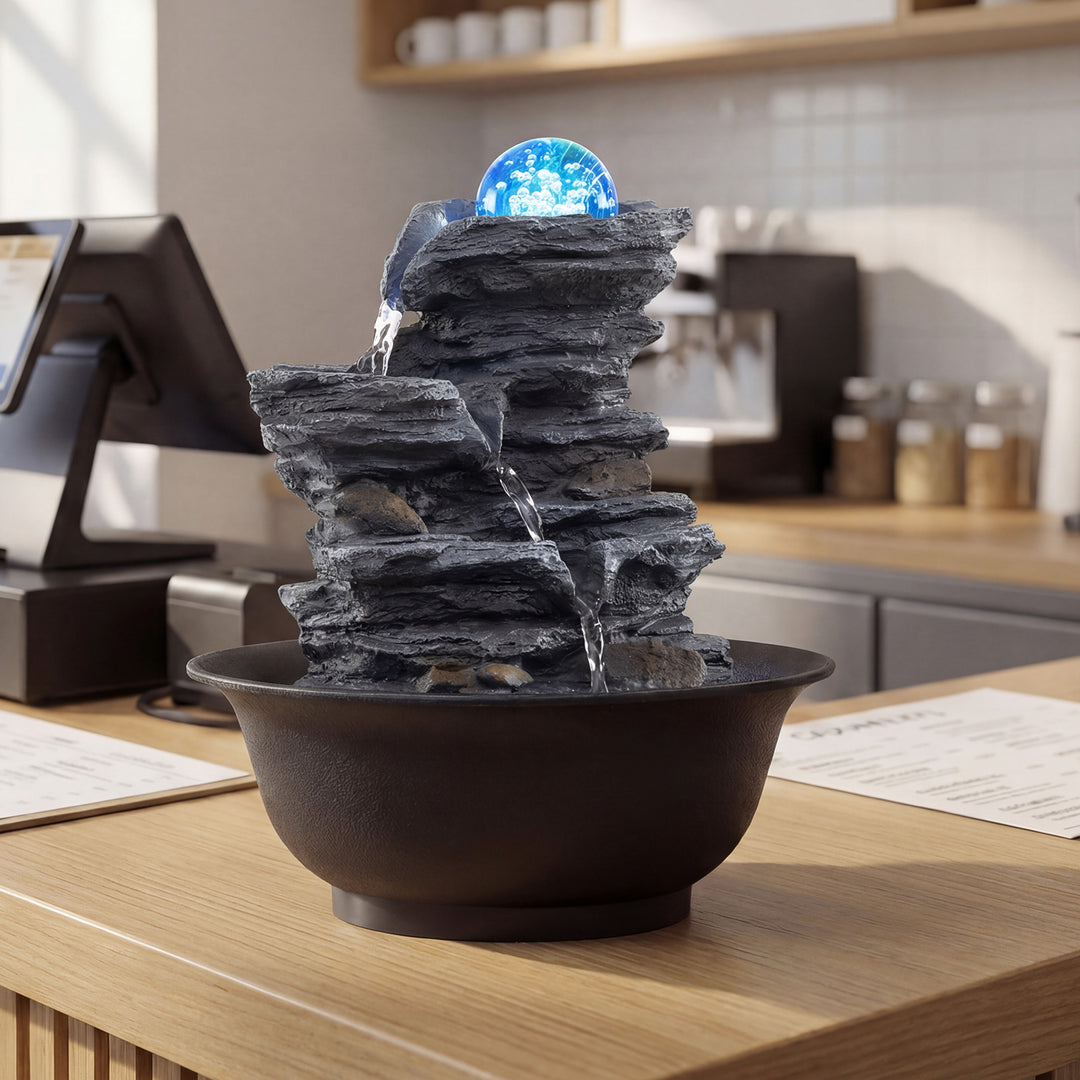 Giantex Tabletop Water Fountain with LED Lights