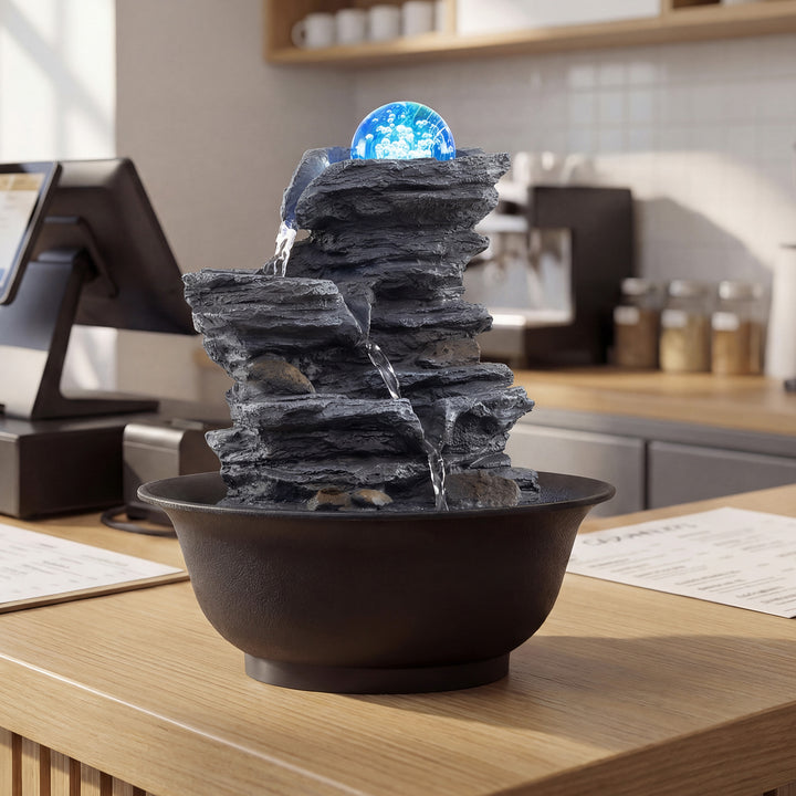 Giantex Tabletop Water Fountain with LED Lights