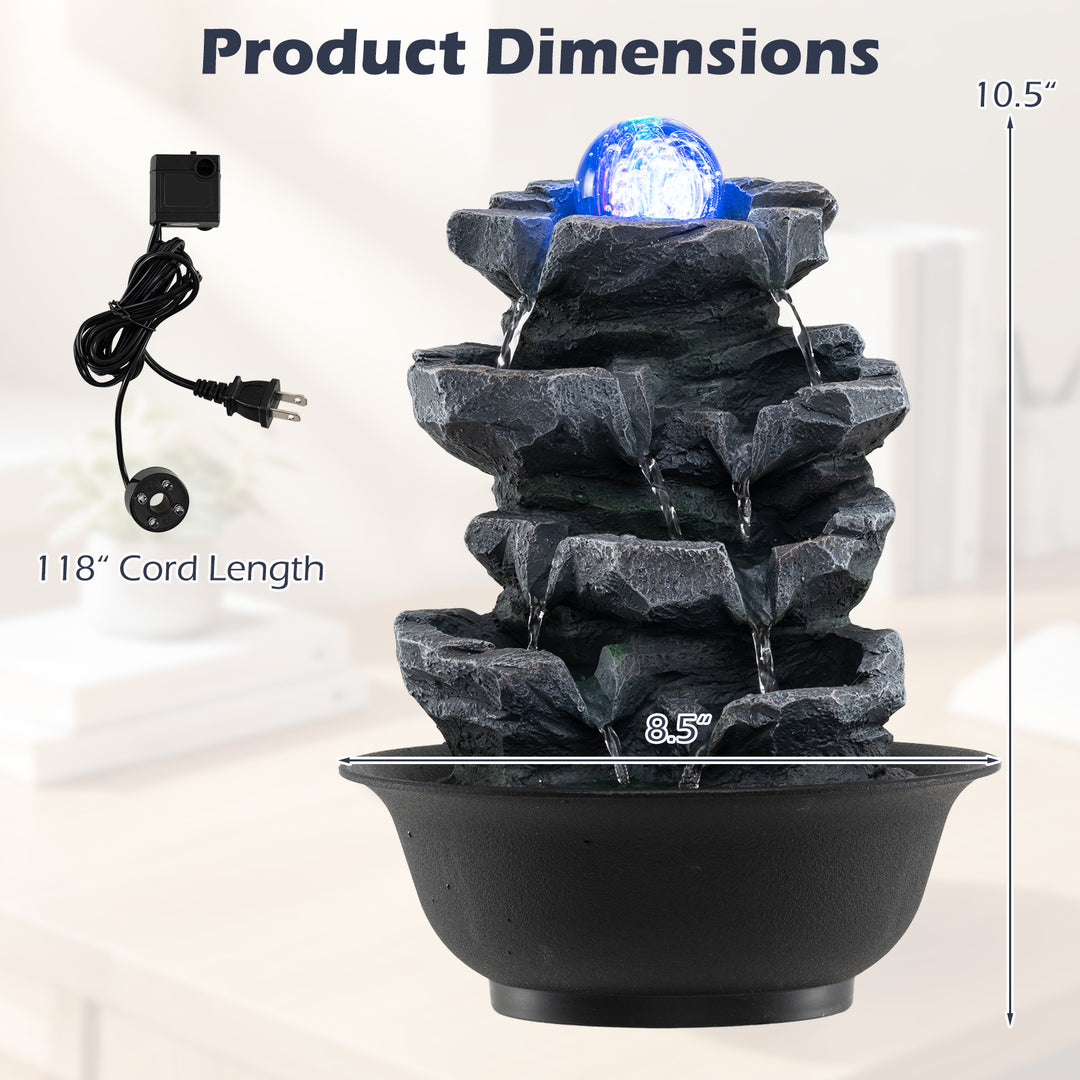 Giantex Tabletop Water Fountain with LED Lights