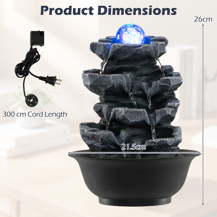 Giantex Tabletop Water Fountain with LED Lights