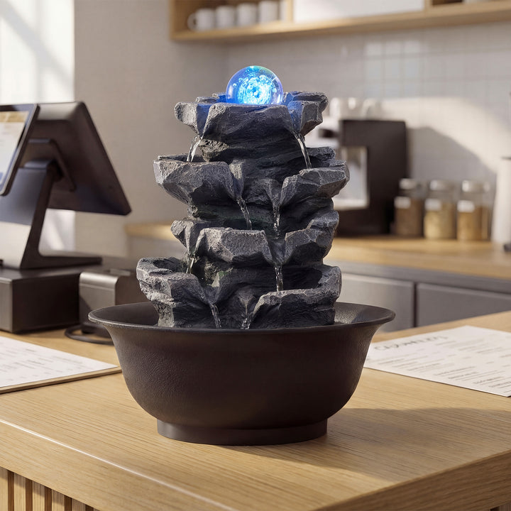 Giantex Tabletop Water Fountain with LED Lights