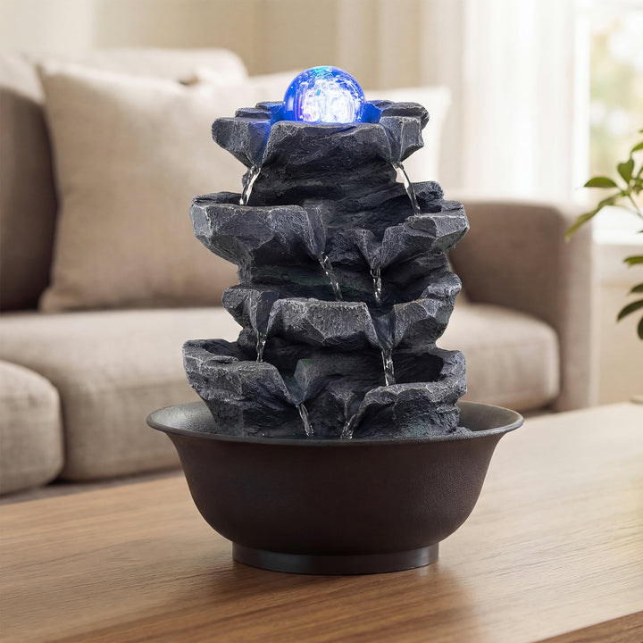 Giantex Tabletop Water Fountain with LED Lights