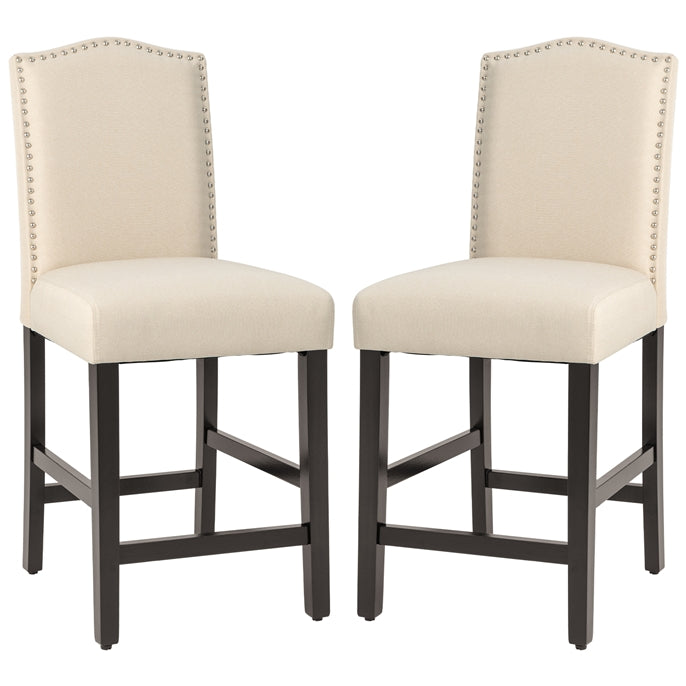 Giantex Bar Stools Set of 2, 25" Counter Height Bar Dining Chairs with Rubber Wood Legs