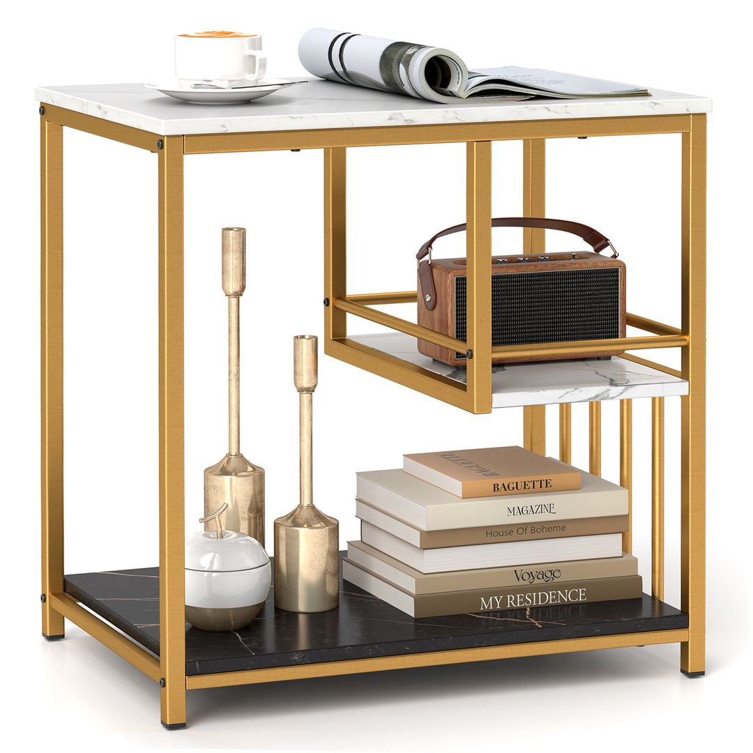Giantex Side Table with Storage, 3-Tier End Table