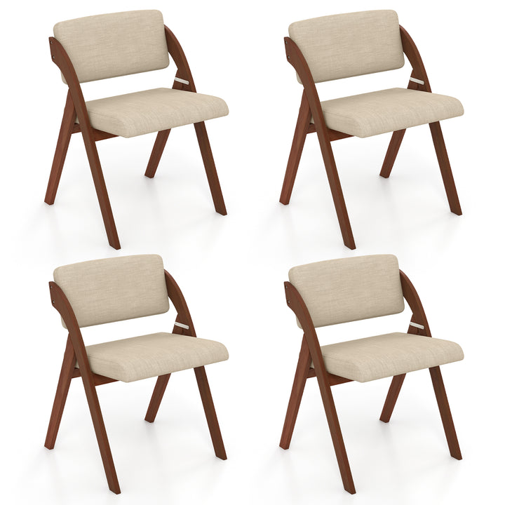 Giantex Set of 2 Folding Kitchen Dining Chairs with Rubber Wood Legs