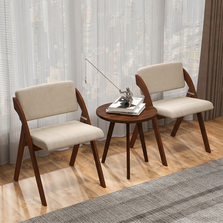 Giantex Set of 2 Folding Kitchen Dining Chairs with Rubber Wood Legs