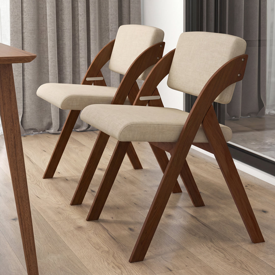 Giantex Set of 2 Folding Kitchen Dining Chairs with Rubber Wood Legs