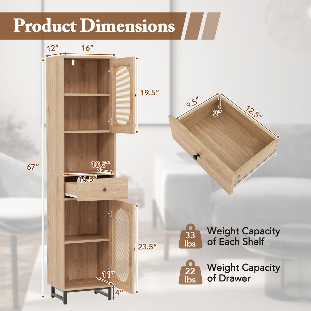 Giantex 67" Tall Bathroom Cabinet