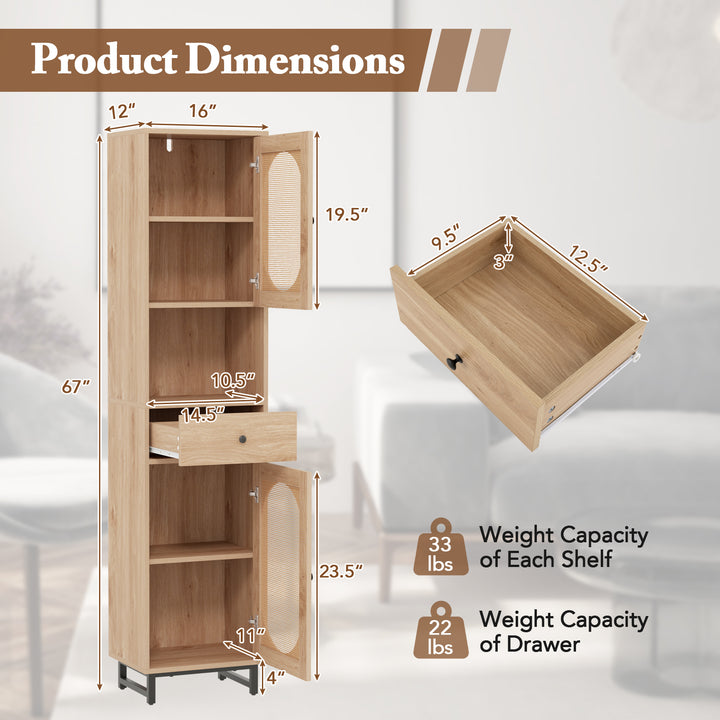Giantex 67" Tall Bathroom Cabinet