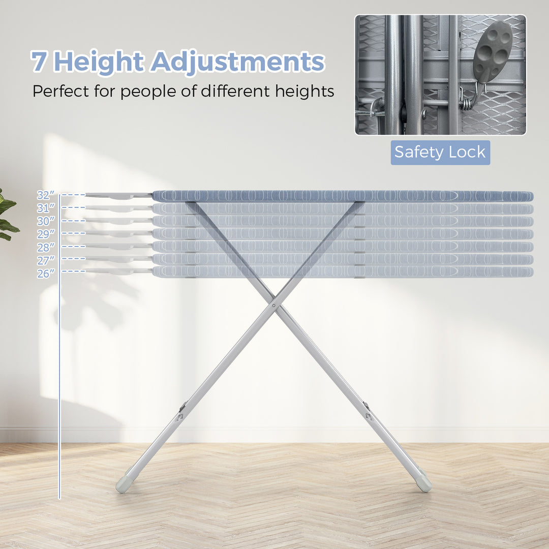 Giantex Ironing Board with Iron Rest, 48'' x 13.5'' Carbon Steel Iron Board with 4 Layer Heat Resistant Cover & Pad