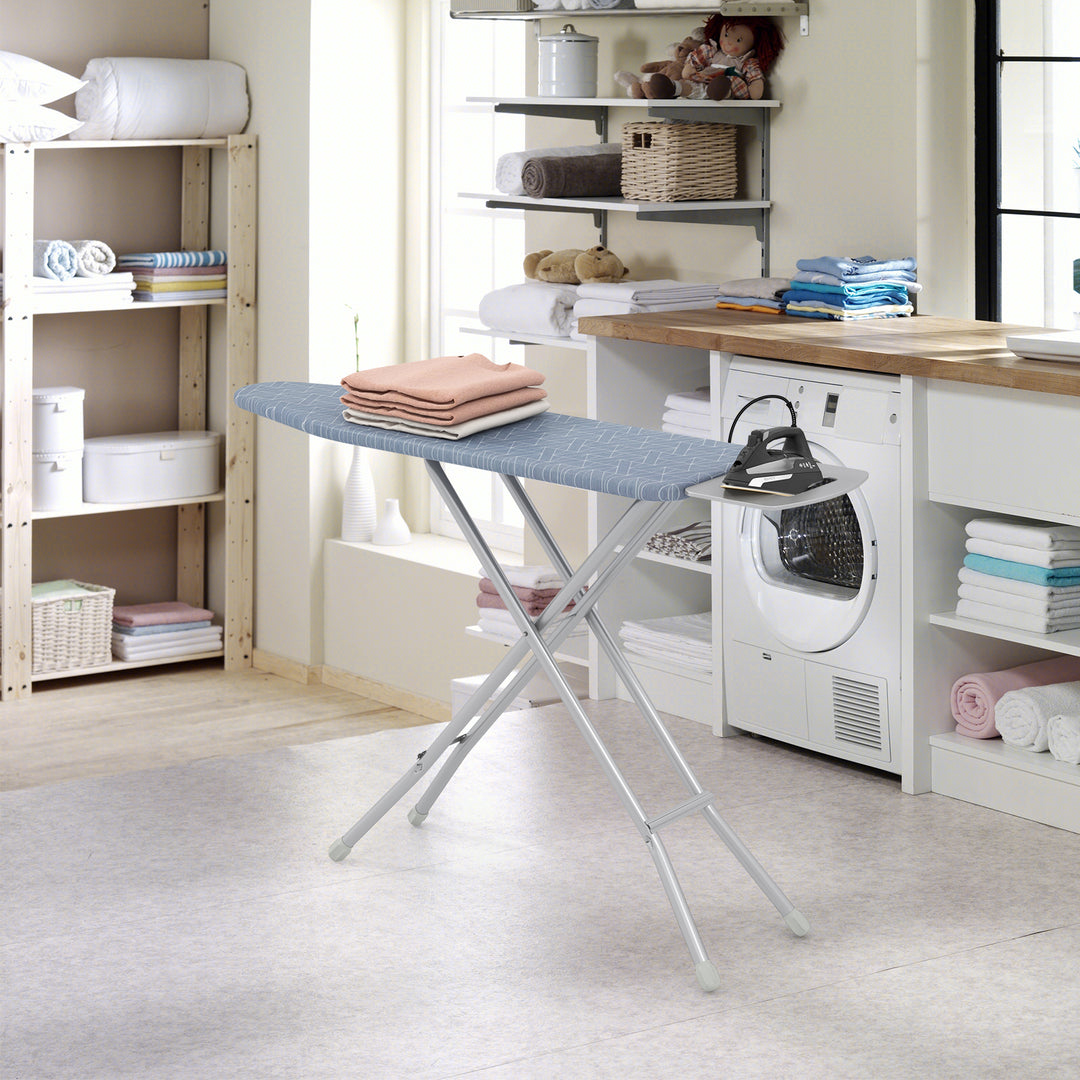 Giantex Ironing Board with Iron Rest, 48'' x 13.5'' Carbon Steel Iron Board with 4 Layer Heat Resistant Cover & Pad