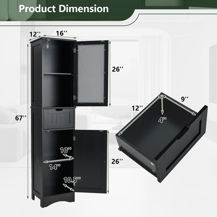 Giantex Freestanding Bathroom Storage Cabinet