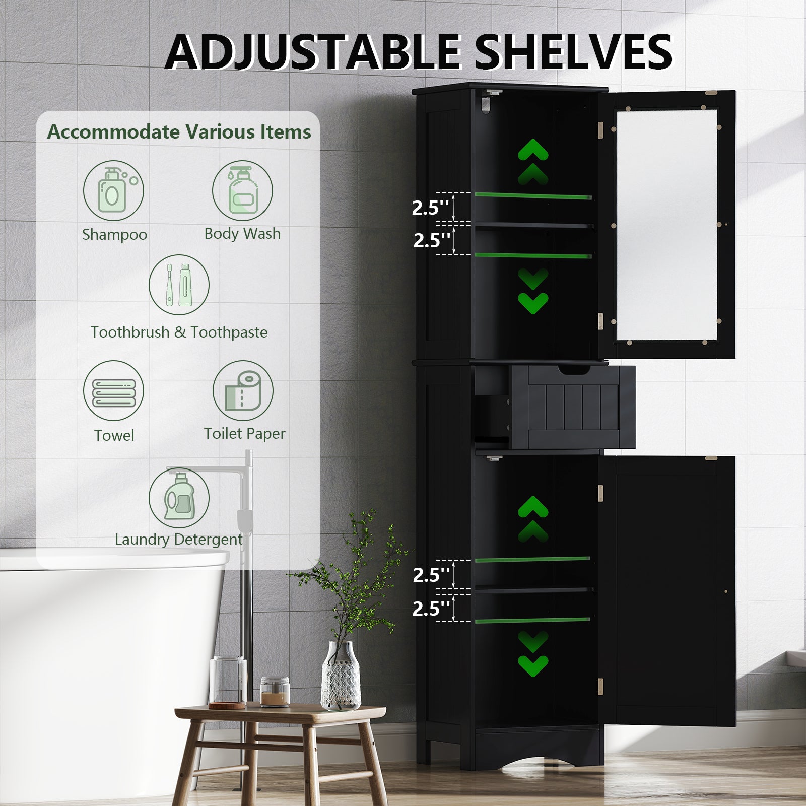 Giantex Freestanding Bathroom Storage Cabinet