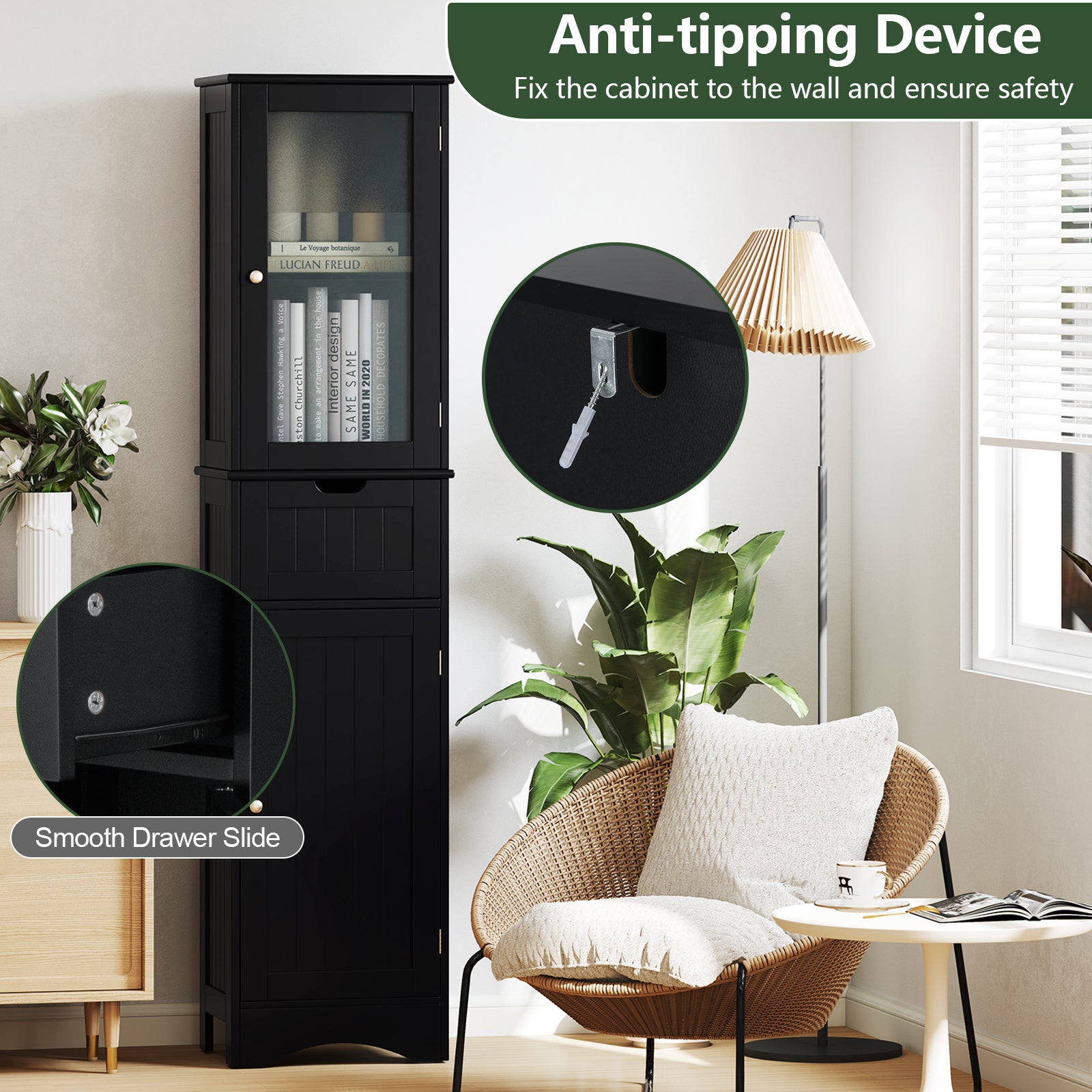 Giantex Freestanding Bathroom Storage Cabinet